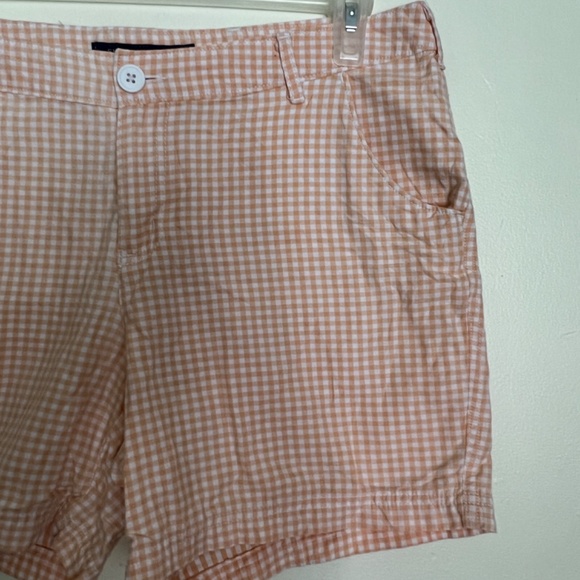Columbia Super Bonehead Lotus Gingham Women Shorts Size 12 in Orange - Picture 3 of 9